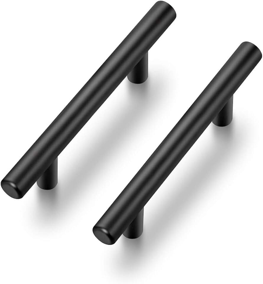 Ravinte 30 Pack | 5 Inch Cabinet Pulls Matte Black Stainless Steel Kitchen Drawer Pulls Cabinet Handles 5 InchLength, 3 Inch Hole Center