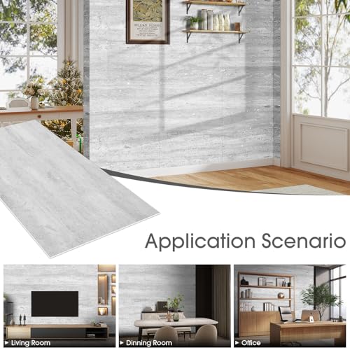 LARWORKS Natural Flexible Soft Stone Wall Panel, 20-Pack, 37.75 Sq Ft Coverage, Flexible & Bendable Exterior Wall Panels - Textured Stone Siding for Interior & Outdoor Use - Gray
