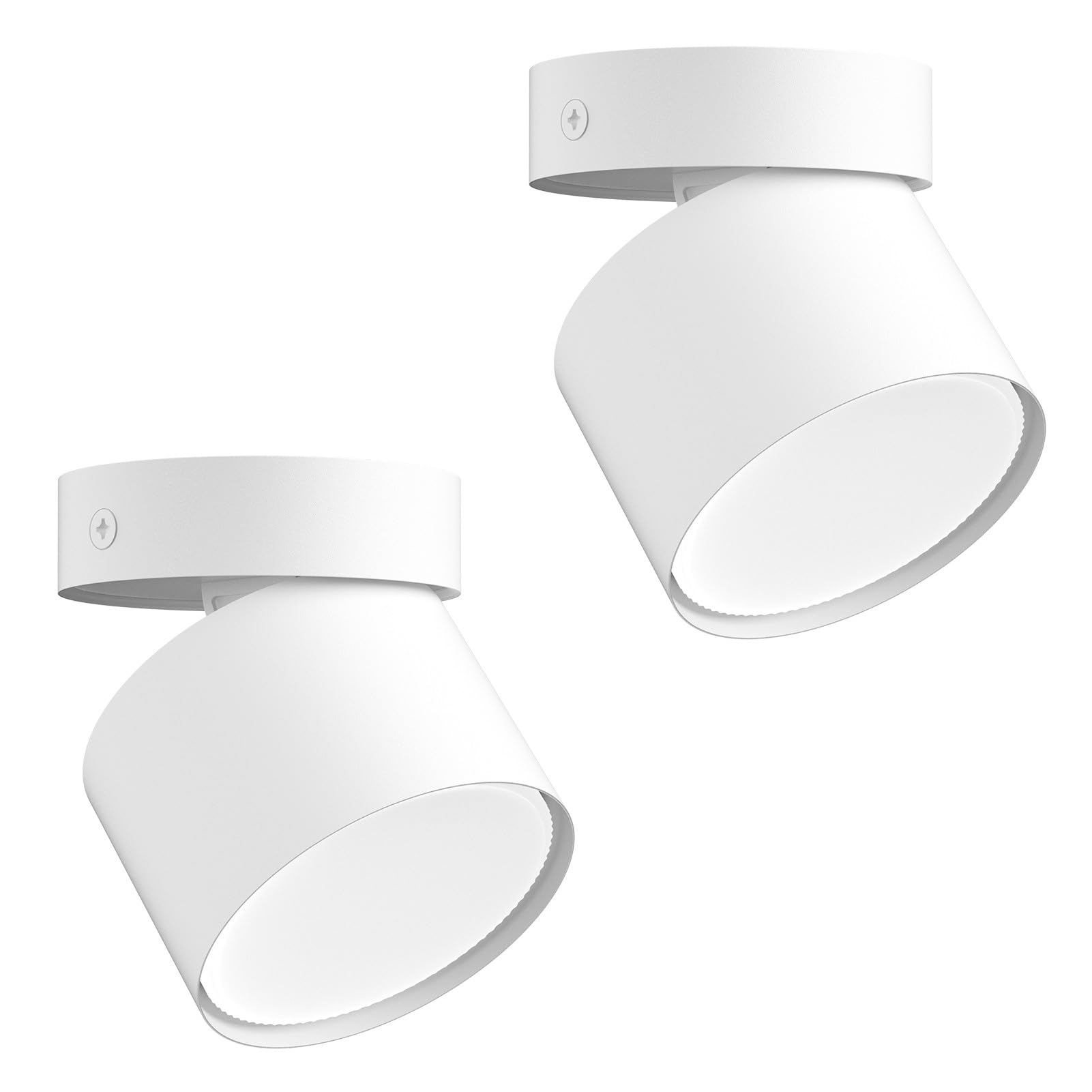 Klighten 2 Pezzi Faretti da Soffitto Orientabili, Attacco GX53, Faretto da Cilindro in Alluminio, Rotondo Faretto Superficie Moderna, 81 x 79 mm, Lampadina non Inclusa, Bianco