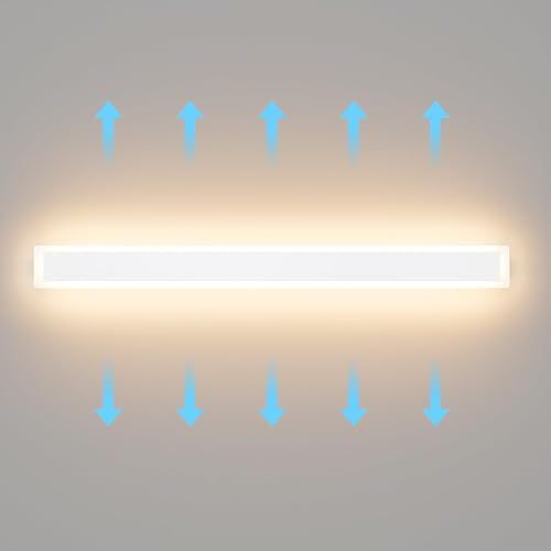 Vista 127 de Paquete de 2 luces para exteriores, moderna lámpara de pared para exteriores, tira larga, aplique de pared LED IP65, luz cálida antioxidante, 3000