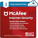 McAfee Internet Security | 3 Device | Antivirus Software | Password Manager | 1 Year Subscription | Download Code