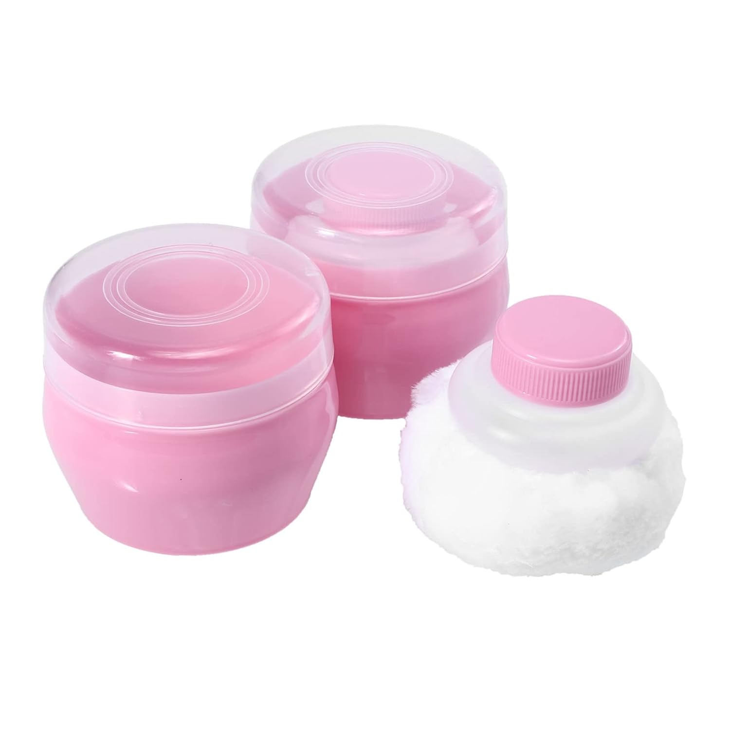 2 Sets Pink Baby Body Powder Puff Fluff round Handheld Applicator