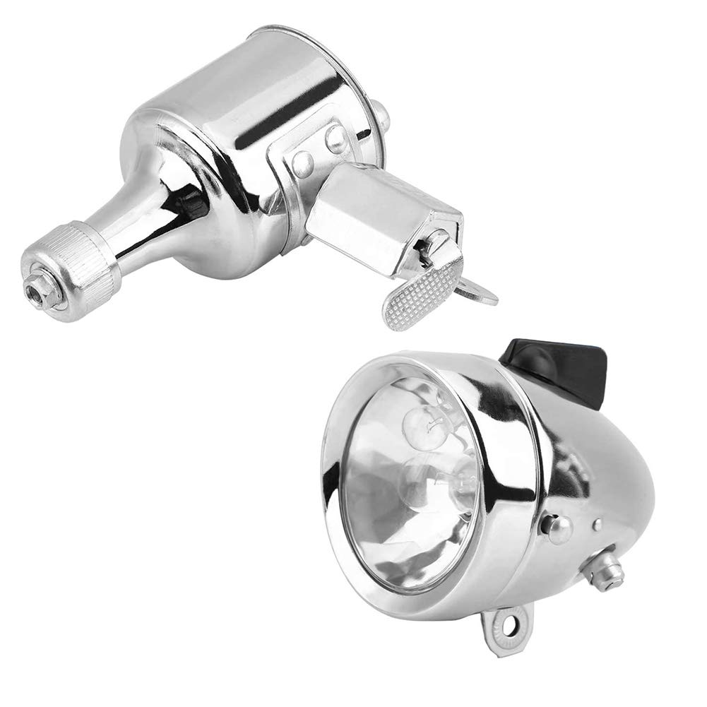 1 * Kit de luz Trasera para Faros Delanteros-luz con Dinamo para bicicleta-12V 6W Generador de fricción Universal Dynamo Kit de Luces traseras para Bicicleta Motorizada
