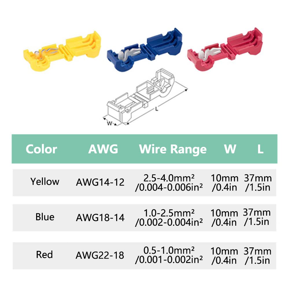 YIXISI 70 Stuks Quick Splice elektrische draad connectoren, T-Tap YIXISI 70 Stuks Quick Splice elektrische draad connectoren, T-Tap