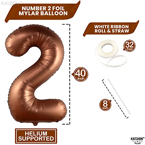 Image of KatchOn Black Number 2 Balloon 40 Inch 2nd Birthday Decorations for Boys