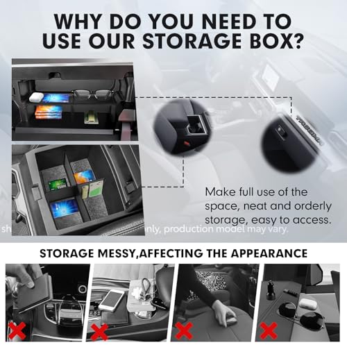 Autorder 2PCS Center Console Organizer for Toyota Tacoma 2024-2026/4Runner 2025-2026 Accessories Multi-Grid Glove Box Organizer for Tacoma/4Runner Armrest Storage Divider Insert Tray by Autorder - Used condition - Image 4