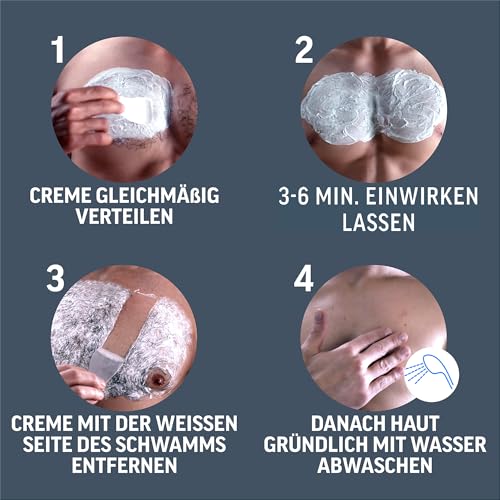 Foto von Veet Men Haarentfernungscreme für Oberkörper & Beine - Enthaarungscreme für Männer, Haarentfernung in 5-10 Minuten - 200 ml Tube & Spatel
