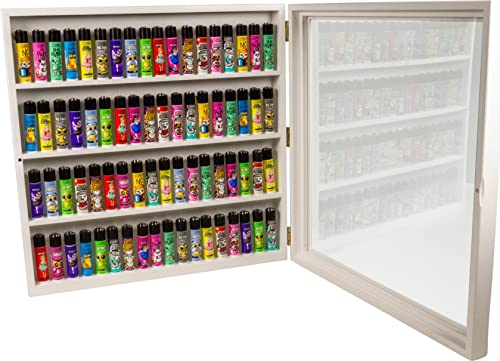 Mein Landhaus Sammlervitrine für Clipper Feuerzeuge Holz weiß für 72 Feuerzeuge Sammelvitrine Vitrine