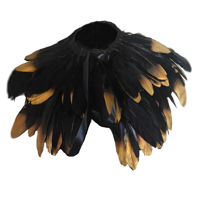 Gothic Feather Shawl Punk Feather Shrug Cape Collar for Men Women Feather Shoulder Costume Accessory