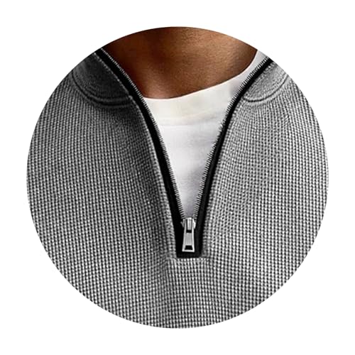 Men's 2025 Quarter Zip Pullover Casual Long Sleeve Turtleneck Raglan Long Sleeve Knit Polo Sweaters Tops3