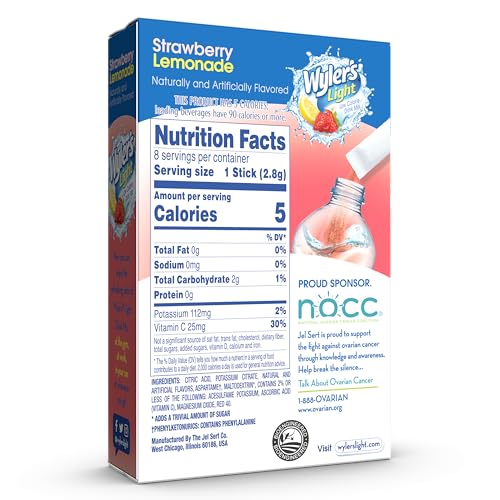 Image of Wyler's Light Singles To Go Water Drink Mix, Strawberry Lemonade, 96 Count