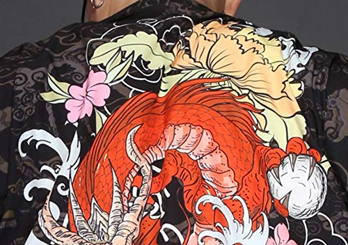 LifeHe Men's Kimono Japanese Floral Printed Kimono Cardigan Shirts Jackets …