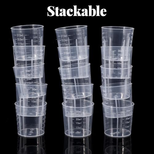 20 vasos plásticos medidores 30 ml transparentes miniatura 4