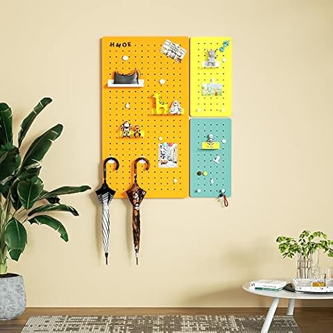 Metalart Metal Pegboard Wall Organizer Panels, Organizer Board with 3 Installation Ways, Peg Board Wall Mount for Wall Organizer, Crafts Organization, Workbench, Home, Office (Orange) Cover