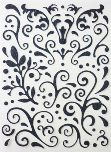 Sticker pailleté adhésif - Arabesque - Noir - Graines créatives
