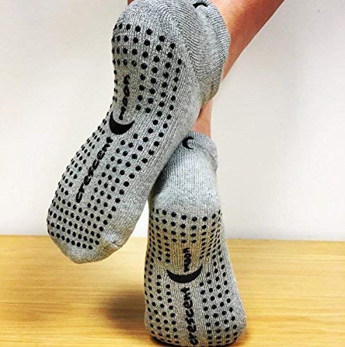 Meias ExerSocks da Crescent Moon (pacote com 3) meias antiderrapantes