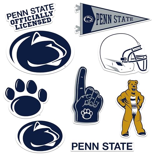 Image of Penn State University 10ct Vinyl Sticker Pack - Large Waterproof Nittany Lions, Paw Print, Helmet & Mascot Decals for Laptops, Water Bottles, Tablets, Scrapbooks, Vehicles & More
