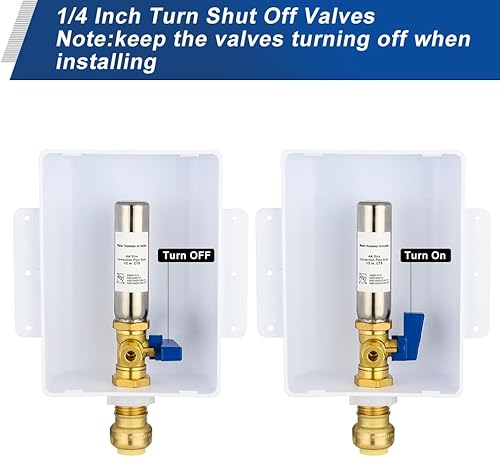 Miniatura 23 de EFIELD Caja de máquina de hielo premium, entrada Pex de 1/2 pulgada, válvula de bola de 1/4 de giro instalada con pararrayos de martillo de agua