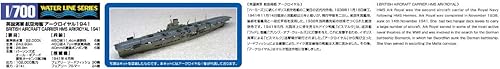 Miniatura 5 de Aoshima Bunka Kyozai 1700 Water Line Series British Navy Aircraft Carrier Arkroyal 1941 Plastic Model 714
