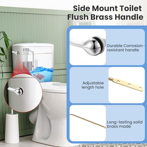 Saillong 6 Set Universal Toilet Tank Replacement Kit, Include Fill Valve, 2 Inch Low Flow Rubber Flapper, Side Mount Toilet Flush Brass Handle, Adjustable, Quiet, Easy Install Repair Kit by Saillong - Image 7