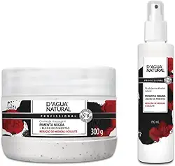 Kit Redutor de Medidas Corporais Creme Pimenta Negra 300g e Fluído Termo Ativador 190ml DAGUA NATURAL