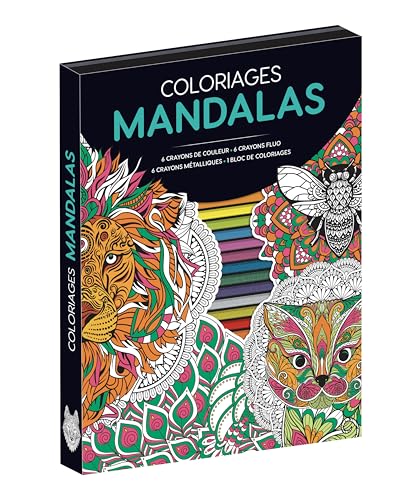 Coffret coloriages mandalas (avec 18 crayons)