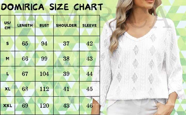 Womens Tops Summer Trendy V Neck Blouses Pleated 3/4 Sleeve Tunic Shitrs Casual Elegant Business Daily Wear Clothes - Image 3