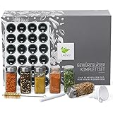 MIT VIELEN ETIKETTEN - Das Gewürzdosen Set beinhaltet je 96 vorgedruckte Etiketten auf Deutsch und Englisch sowie weitere 48 Etiketten zum Beschriften. Ein Kreidemarker mit sehr haftbarer Tinte ist ebenfalls dabei!