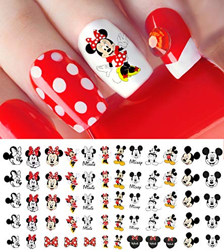 Mickey Mouse & Minnie Mouse Waterslide Nail Art Decals - Salon Quality