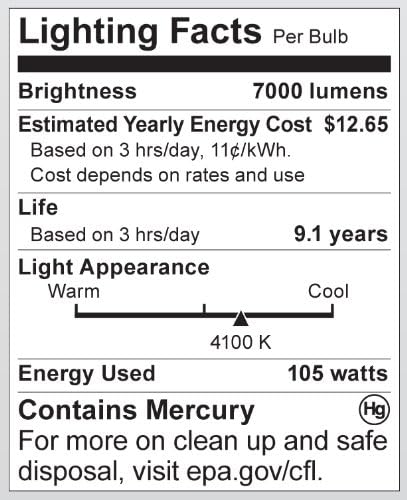 Miniatura 2 de Satco Hi  pro espiral base medium, S7376, 105watts, 120 volts