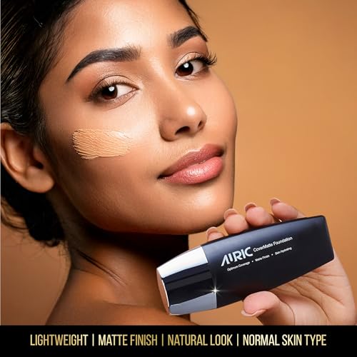 Image of Auric CoverMatte Flawless Finish Hydrating & Long Lasting Liquid Foundation (30ml) with Matte Finish & Optimum Coverage I Paraben Free I Light Almond