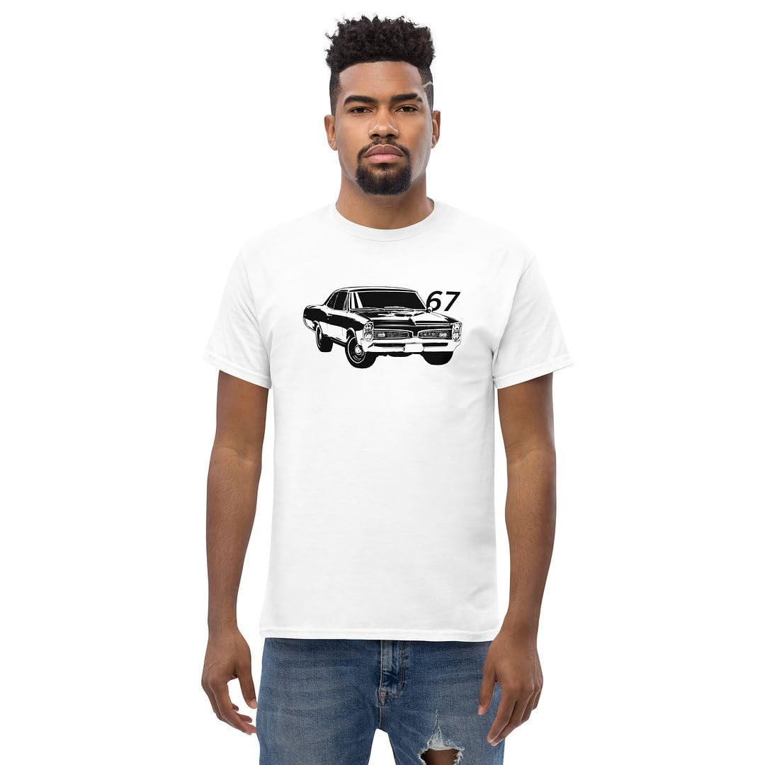 1967 GTO T-Shirt Mens Classic Muscle Car Enthusiast Tee Shirt White