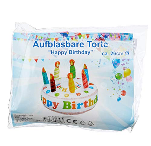 Aufblasbare Geburtstagstorte 'Happy Birthday' – Der bunte Partyknaller mit 26 cm Durchmesser für unvergessliche Feiern! – Bild 3