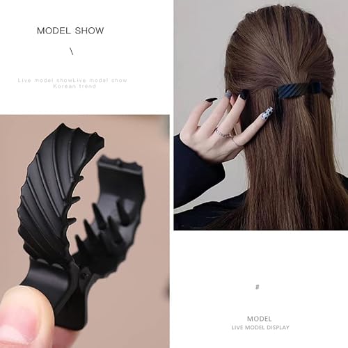 4 Pack Small Plastic Hair Claw Clips For High Ponytail Dress Up Hair Jaw For Hair Horsetail Buckle Hair Ties Ponytail Hair Cuff Hair Bands (Black Bow) #TOP1