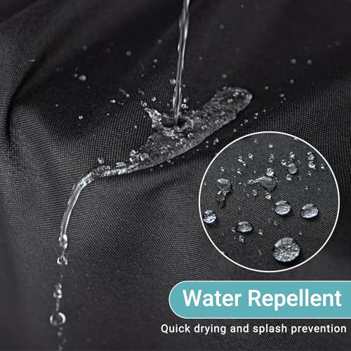 84 Inches Extra Long Black Linen Shower Curtain , Heavy Duty Cloth Bath Curtain Set with 12 Plastic Hooks Simple Hotel Spa Quality Luxury Shower Curtain for Bathroom, Water Repellent, 72Wx84L — view 4