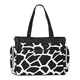 SoHo Little Giraffe Diaper Bag Tote, Black, 8pc Set