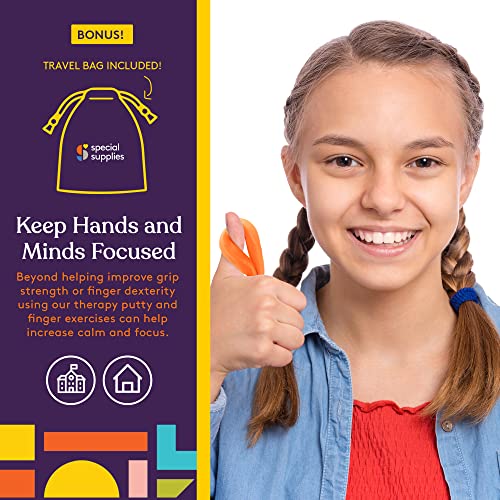 Special Supplies Physical Therapy Putty Kit, Finger Exercisers, And Hand Strengtheners, 15 Pc. Set, Improve Grip Strength, Dexterity And Mobility, Supports Injury And Recovery Stress Relief, Kids And Adults #TOP6