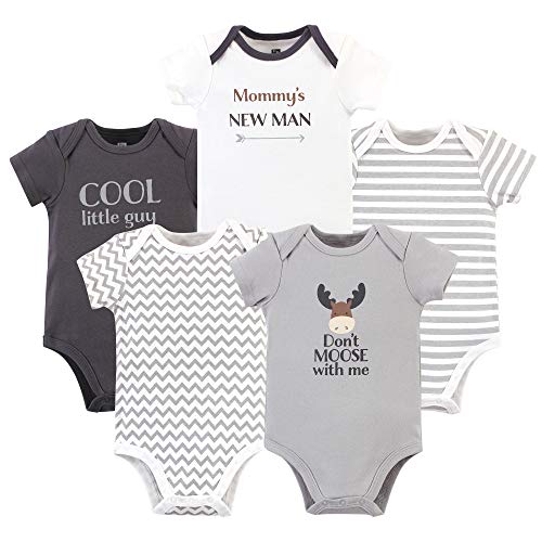 Image of Hudson Baby Unisex Baby Cotton Bodysuits 5-pack