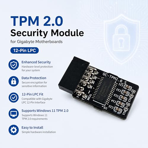 TPM 2.0 Security Module for Gigabyte Motherboards (12-Pin LPC), Infineon SLB9665 Chip | Compatible with GC-TPM2.0_S | Windows 11 Ready (LPC 12Pin Module) by Lumfeerix - Image 5