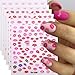 Valentines Nail Art Stickers Sexy Lips Cute Heart Nail Decals Self-Adhesive Valentine's Day Nail Supplies DIY Manicure Accessories Pink Heart Lip Sticker for Women Nail Art Decorations Charms 6Sheets