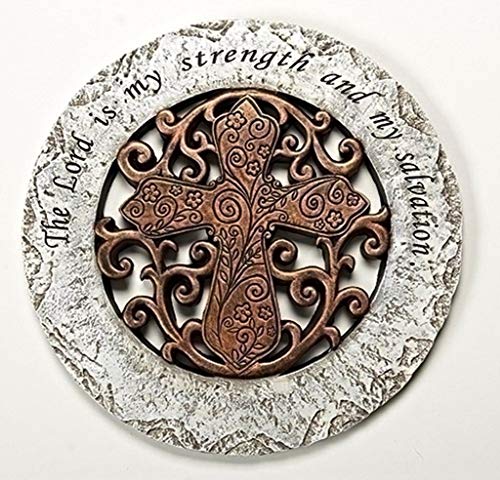 Roman Giftware Inc., Garden Collection, 12" D Cross Bronze Stepping,Religious, Inspirational, Durable (12x1x12)