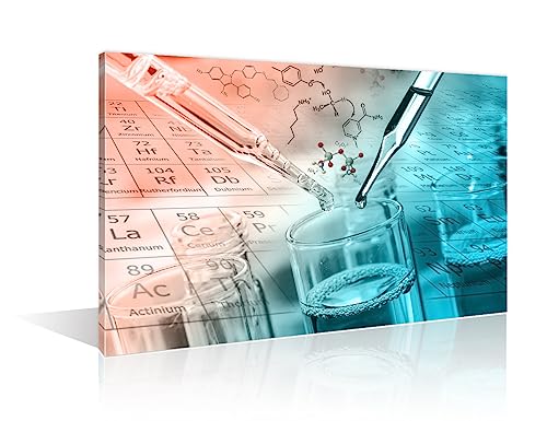 Image of TUMOVO Canvas Wall Art Clinical Laboratory Artwork Pictures Black and White Wall Art 1 Panel Laboratory Posters and Prints Wall Art for Living Room Framed Ready to Hang, 24 inch Wx36 H