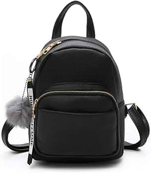 Mini Zaino Donna In PU: Piccolo, Alla Moda, Con Tasche Laterali, 21x22x10 Cm - Perfetto Per Uscite, Viaggi E Appuntamenti (Nero/Rosso)