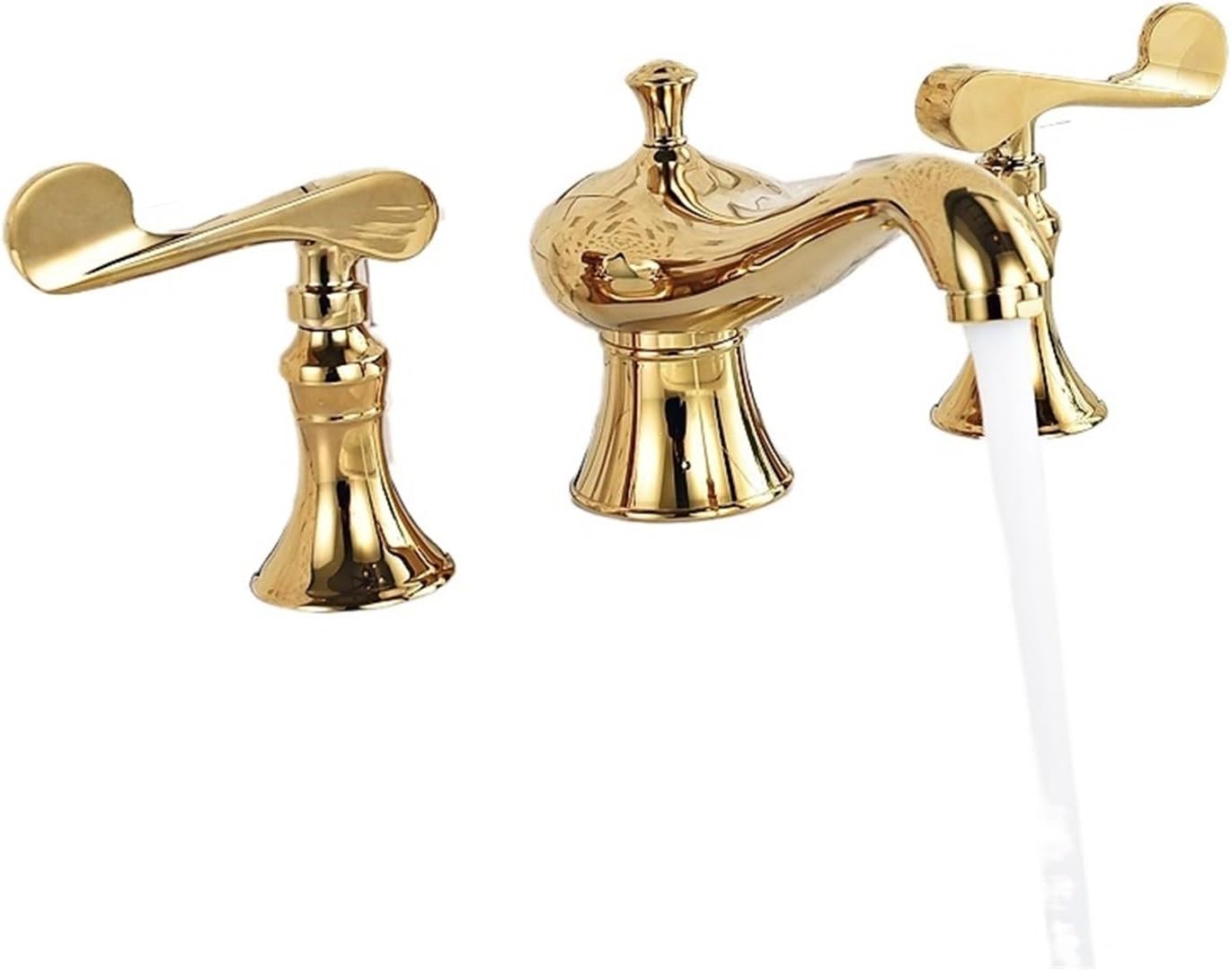 1 Pcs Basin Faucet Bathroom Sink Faucet Three Hole Double Handle Luxury Faucet Water Tub Bath Faucet (Color : O Style)