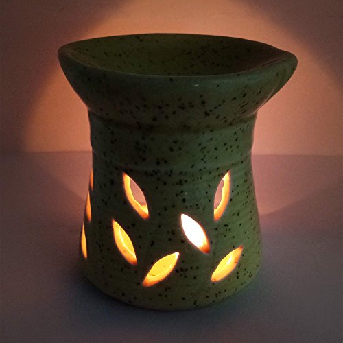 India Meets India Handicraft Ceramic Tea Light Holder Aromatherapy Essential Oil Burner Aromatherapy Diffusers, Best Gifting, Made by Awarded Indian Artisan