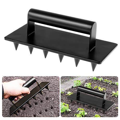 Yoiemivy Dibber Gardening Tools 12 Holes Hand Seed Planter Tool Heavy Duty Metal Dibbler Garden Tools For Seed Spacers Planting | Gardening | Sowing Seeds | Transplanting Plants | Digging #TOP5