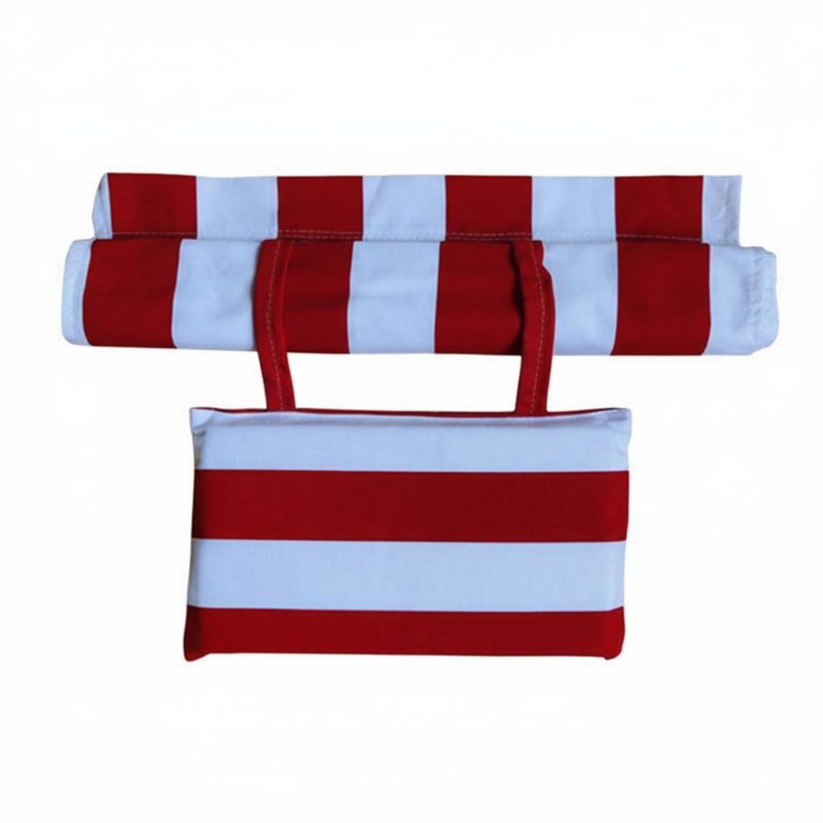 Long-Lasting Beach Chair Textile Sling Deck Chair Replacement Canvas Includes Pillow Folding Lounger Replacement Cloth for Poolside, Patio, Balcony, Red White Stripe Wp-image-43