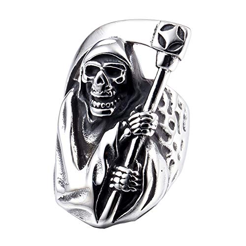Image of Genuine Stainless Steel Ring Jewelry for Men Fashion Punk Biker Skull Rings