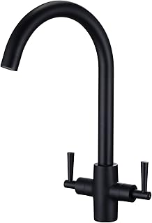 Matt Black Kitchen Taps Dual Lever Monobloc K...,
