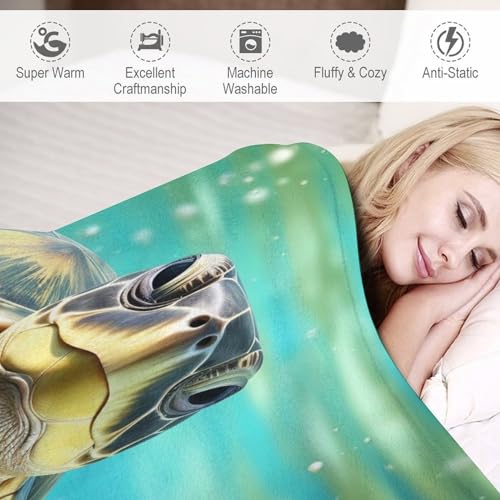 Plaid tortues de mer douillet pour vos soirées canapé et voyage en hiver